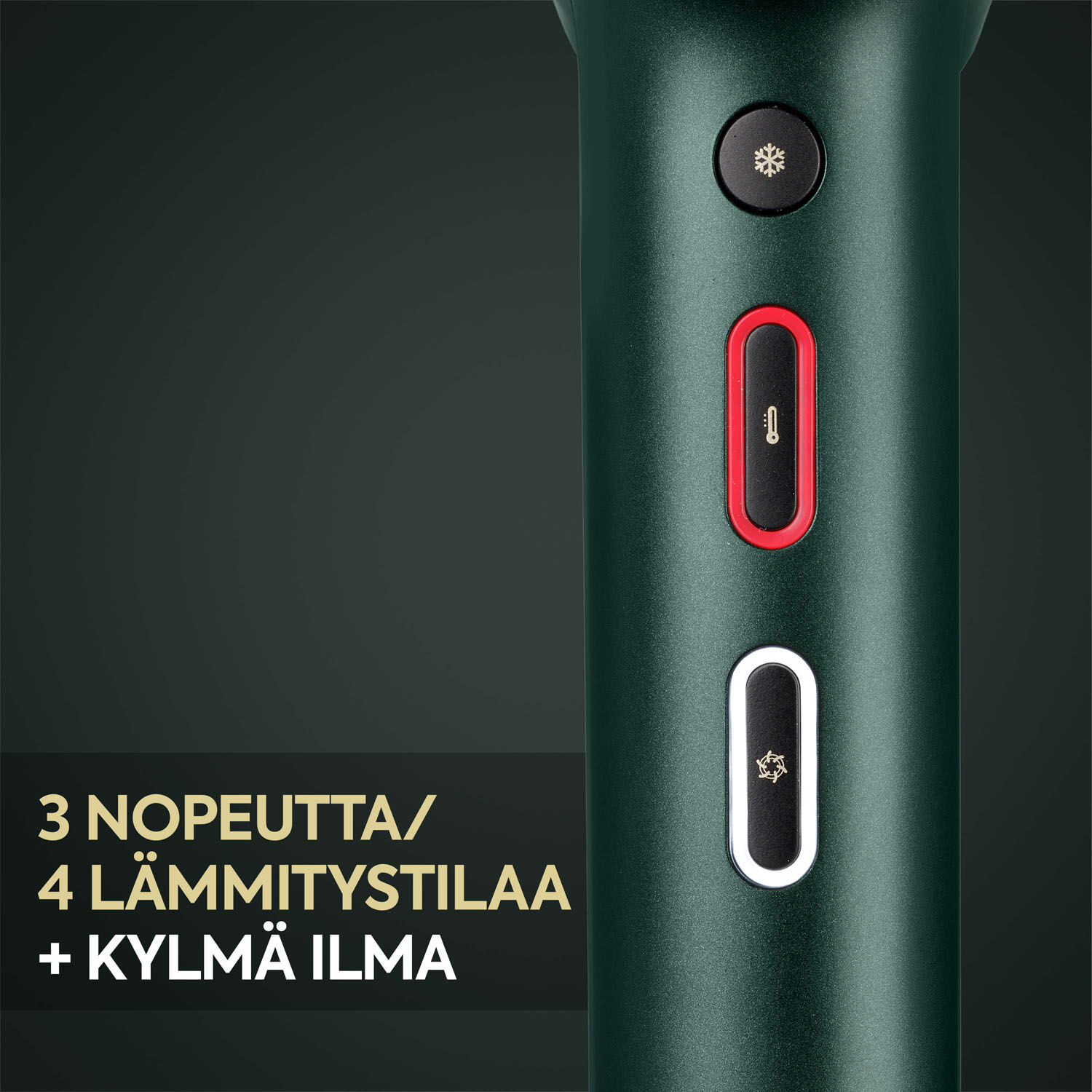 3 nopeutta/4 l&auml;mmitystilaa. + kylm&auml; ilma